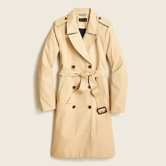 J Crew New Icon Trench Coat Tan / Khaki - Classic Timeless Silhouette - Picture 2 of 5